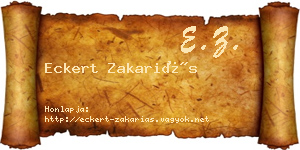 Eckert Zakariás névjegykártya